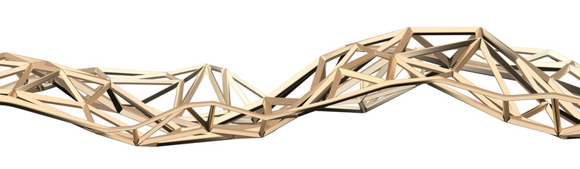Abstract gold structure, 3d render