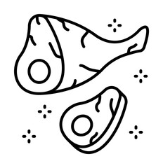 Ham leg pie icon. Simple line, outline of grocery icons for ui and ux, website or mobile application