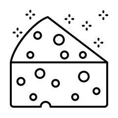 Pie of cheese icon. Simple line, outline of grocery icons for ui and ux, website or mobile application