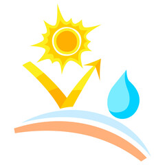 Sun protection illustration. Image of protective sunscreen against solar beams.