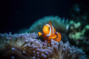 Fototapeta na wymiar a clownfish in the coral reef, generative AI