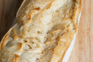 Details of a whole soft and fresh loaf of bread