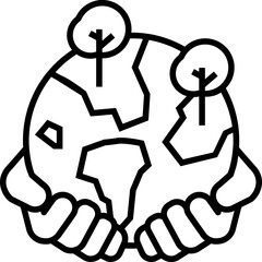 Save the planet icon. Ecology concept icon style