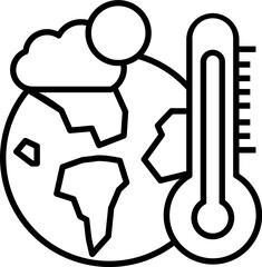 Global warming icon. Ecology concept icon style