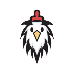 rooster head cartoon animal icon