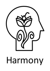 Human, flower, lotus in mind icon. Element of human mind with name icon. Thin line icon for website design and development, app development. Premium icon