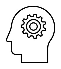 intelligence, gear, head icon. Element of Human resources for mobile concept and web apps illustration. Thin line icon for website design and development, app development
