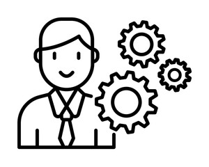 human resources, gear icon. Element of Human resources for mobile concept and web apps illustration. Thin line icon for website design and development, app development