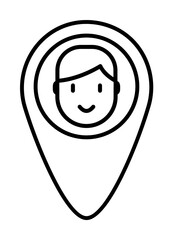location, user, place, map icon. Element of Human resources for mobile concept and web apps illustration. Thin line icon for website design and development, app development