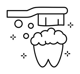 Tooth, toothbrush icon. Simple line, outline elements of hygiene icons for ui and ux, website or mobile application