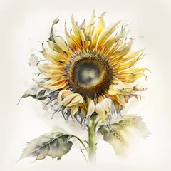 Poster de jardin  Blooming Sunflower Watercolor Painting  © Jardel Bassi