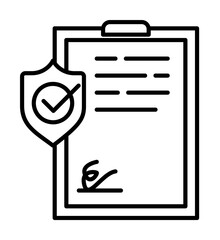 insurance, contract, policy, form icon. Element of insurance icon. Thin line icon for website design and development, app development. Premium icon