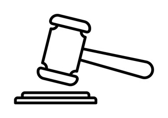 the court's decision line icon. Element of insurance sign for mobile concept and web apps. Thin line the court's decision icon can be used for web and mobile. Premium icon