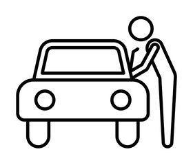 car theft line icon. Element of insurance sign for mobile concept and web apps. Thin line car theft icon can be used for web and mobile. Premium icon