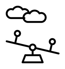 Swing, cloud icon. Simple line, outline elements of kindergarten icons for ui and ux, website or mobile application