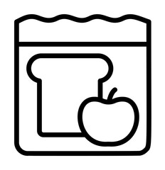 Bread, apple icon. Simple line, outline elements of kindergarten icons for ui and ux, website or mobile application