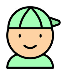 Boy, child icon. Simple color with outline elements of kindergarten icons for ui and ux, website or mobile application