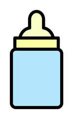 Bottle, nipple icon. Simple color with outline elements of kindergarten icons for ui and ux, website or mobile application