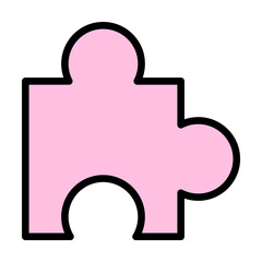 Obraz premium Puzzle, toy icon. Simple color with outline elements of kindergarten icons for ui and ux, website or mobile application