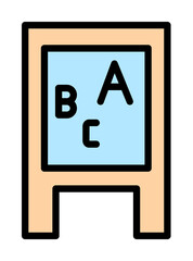 Board, letters icon. Simple color with outline elements of kindergarten icons for ui and ux, website or mobile application