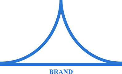 Covered pavilion logo brand template blue colour. Outline simple travel tent, camping logotype template. 