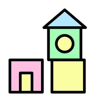 Cube, toy icon. Simple color with outline elements of kindergarten icons for ui and ux, website or mobile application