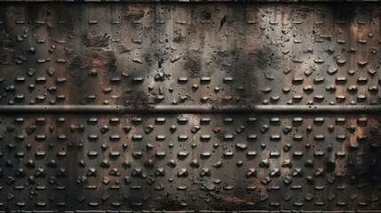 Iron colored and rusty texture shabby metal surface. Generative Ai