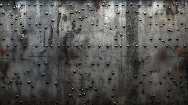 Iron colored and rusty texture shabby metal surface. Generative Ai