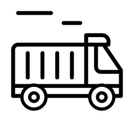 Delivery truck, manufacturing icon. Simple line, outline elements of production icons for ui and ux, website or mobile application