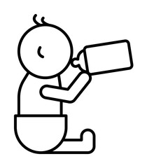 Baby drinking bottle icon. Element of maternity culture. Thin icon for website design and development, app development. Premium icon