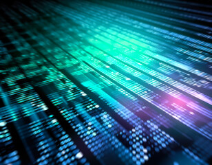 Technological Background with Binary Code Illustration - Post-processed Generative AI