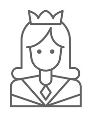 Medieval, queen icon. Element of medieval period icon. Thin line icon for website design and development, app development. Premium icon