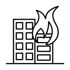 Building, fire icon. Simple line, outline elements of natural disasters icons for ui and ux, website or mobile application