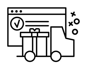 Truck deliver gift commerce icon. Element of online shopping icon