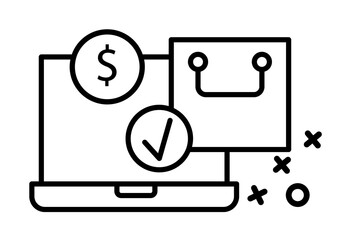 Laptop dollar shopping icon. Element of online shopping icon