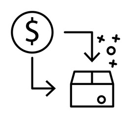Box dollar shopping commerce icon. Element of online shopping icon