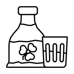 Bottle, glass, alcohol icon. Simple line, outline elements of Patrick's day icons for ui and ux, website or mobile application