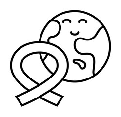 Peace love cure earth icon. Element of peace day icon