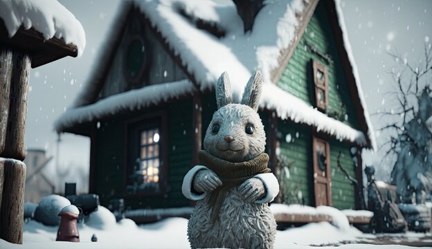 3d Concept Art of Easter Bunny, Realistic - AI Generated