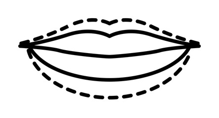 plastic lips icon. Element of plastic surgery icon for mobile concept and web apps. Thin line plastic lips icon can be used for web and mobile