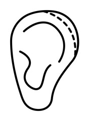corrective plastic ear icon. Element of plastic surgery icon for mobile concept and web apps. Thin line corrective plastic ear icon can be used for web and mobile