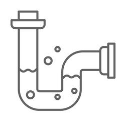 Plumber, pipe, water engorged icon. Element of plumber icon. Thin line icon for website design and development, app development. Premium icon