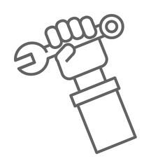 Plumber, wrench, hand icon. Element of plumber icon. Thin line icon for website design and development, app development. Premium icon