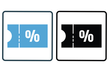 Coupon icon illustration. icon related to shopping. Solid icon style. Simple vector design editable. File EPS, SVG, PNG Transparent.