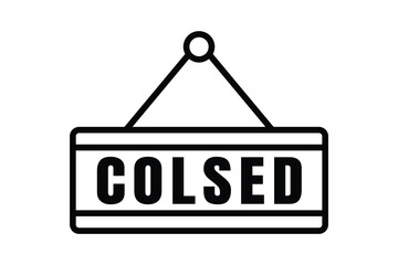 Closed store icon illustration. icon related to shopping. Line icon style. Simple vector design editable. File EPS, SVG, PNG Transparent.