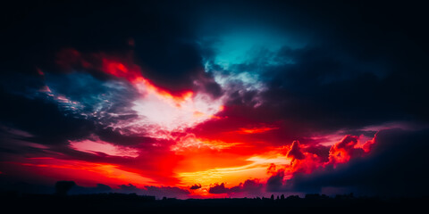Fototapeta premium Morning sun in pink and blue colors