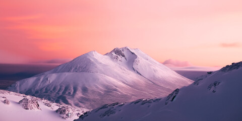 Naklejka premium Snowy Mountain Landscape 