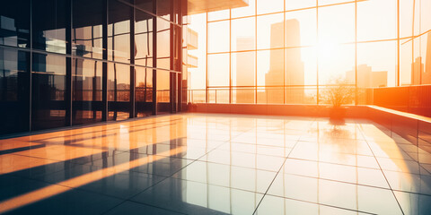 The square platform of urban modern building business office area