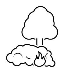 tree, nature, smoke, fire icon. Element of earth pollution icon for mobile concept and web apps. Detailed tree, nature, smoke, fire icon can be used for web and mobile