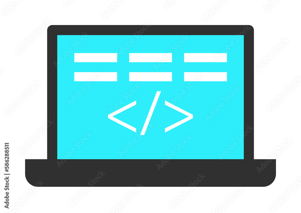Poster computer programming colored icon